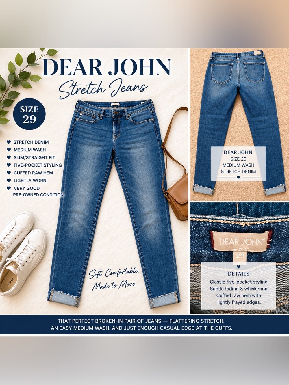 Women’s  Blue Washed Denim Jeans